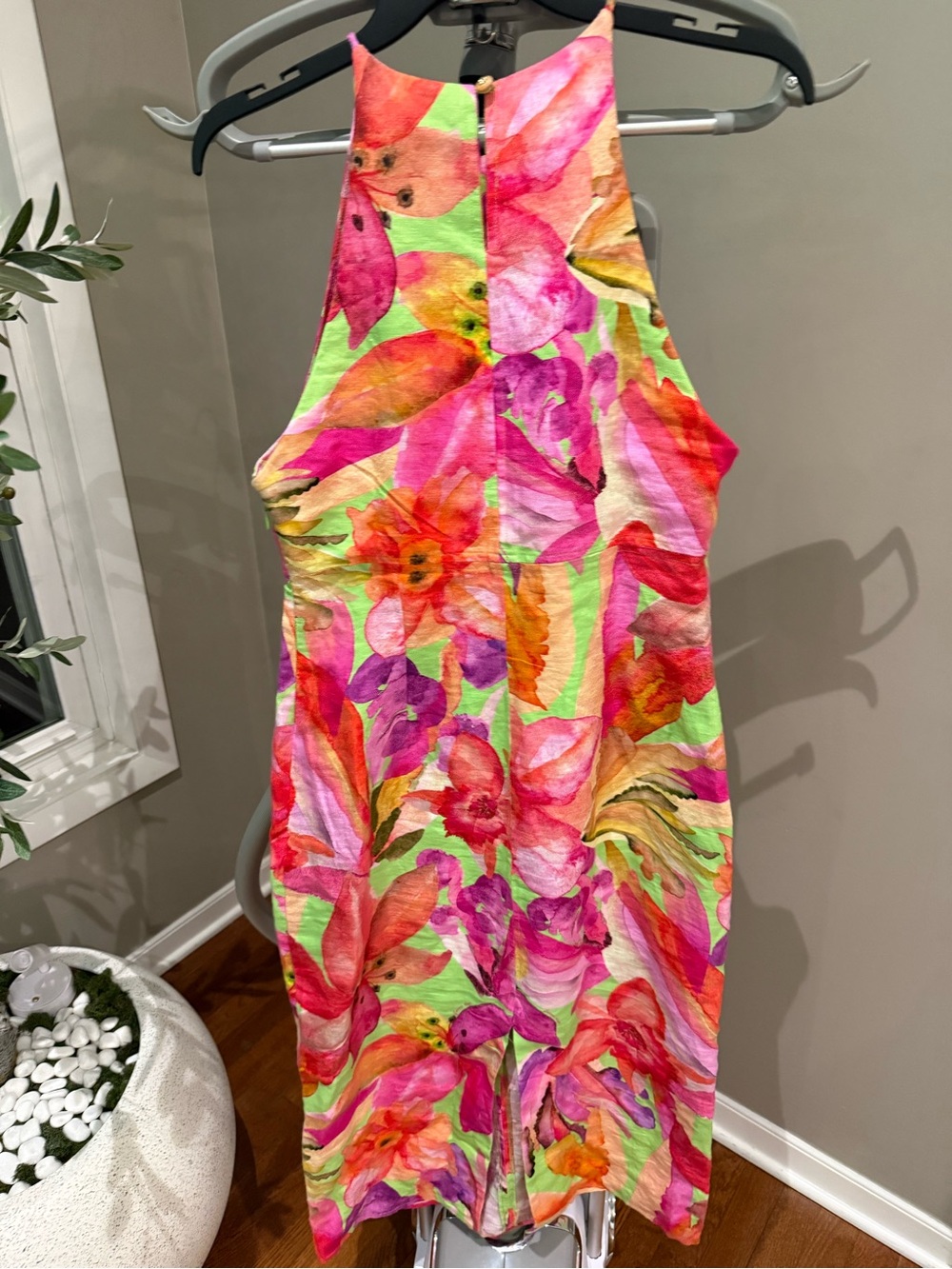 Farm Rio Artsy Flora linen mide dress - Picture 6 of 6